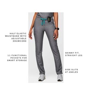 FIGS I YOLA I Medium/Petite I Graphite Skinny Scrub Pants for Women
